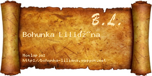 Bohunka Liliána névjegykártya